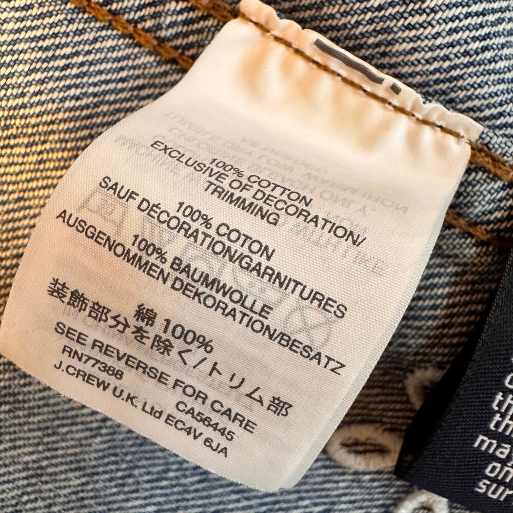 Madewell Embroidered Daisy Denim Jacket Women Small Blue Jean Trucker Style Boxy - Picture 11 of 12